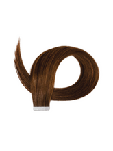 Load image into Gallery viewer, Tape- in Chestnut Brown Hair Extensions tapes
